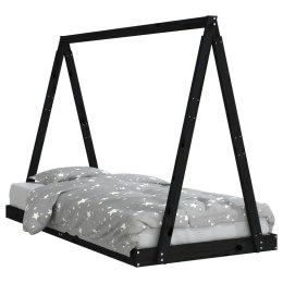 Rama łóżka dziecięcego, czarna, 90x190 cm, drewno sosnowe Lumarko!