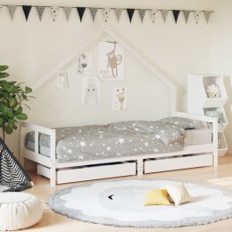 Rama łóżka dziecięcego z szufladami, biała, 80x200 cm, sosnowa Lumarko!