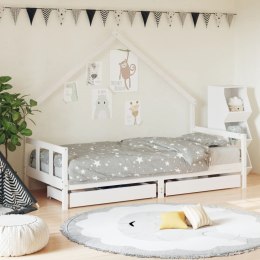Rama łóżka dziecięcego z szufladami, biała, 90x190 cm, sosna Lumarko!