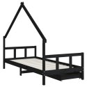 Rama łóżka dziecięcego z szufladami, czarna, 90x190 cm, sosna Lumarko!