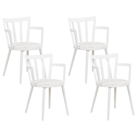Zestaw 4 krzeseł do jadalni biały MORILL Lumarko!