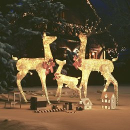 Rodzinka świątecznych reniferów - złota ozdoba z 201 LED Lumarko!