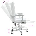 Rozkładany fotel biurowy, biały, sztuczna skóra Lumarko!
