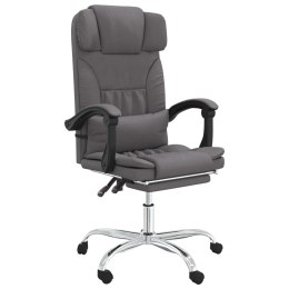 Rozkładane, masujące krzesło biurowe, szare, sztuczna skóra Lumarko!