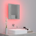 Szafka łazienkowa z lustrem i LED, szary dąb sonoma 40x12x45 cm Lumarko!
