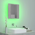 Szafka łazienkowa z lustrem i LED, szary dąb sonoma 40x12x45 cm Lumarko!