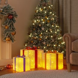 Podświetlane prezenty świąteczne, 3 szt., 64 LED, ciepła biel Lumarko!