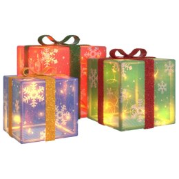 Podświetlane prezenty świąteczne, 3 szt., 64 LED, ciepła biel Lumarko!