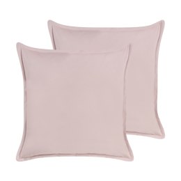 2 welurowe poduszki dekoracyjne 60 x 60 cm różowe EUSTOMA Lumarko!