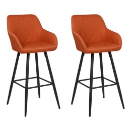 Zestaw 2 krzeseł barowych pomarańczowy DARIEN Lumarko!