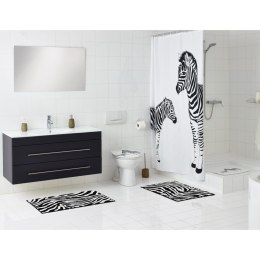 Mata łazienkowa Zebra, 38x72 cm, biało-czarna Lumarko!