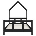 Rama łóżka, czarna, 90x200 cm, lite drewno sosnowe  Lumarko!