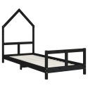 Rama łóżka, czarna, 80x200 cm, lite drewno sosnowe  Lumarko!