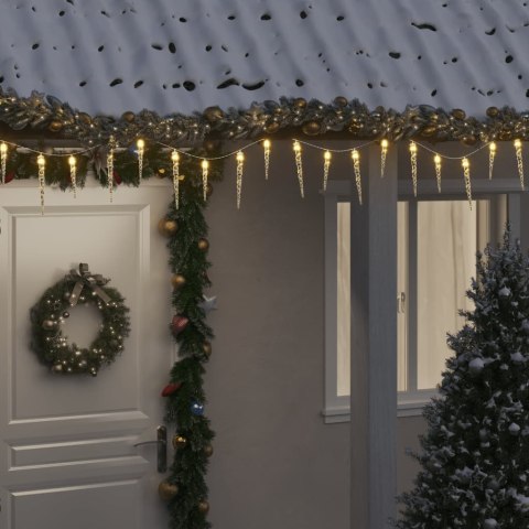 Lampki świąteczne w kształcie sopli, 100 LED, ciepła biel, 10 m  Lumarko!