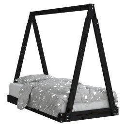 Rama łóżka dziecięcego, czarna, 70x140 cm, drewno sosnowe  Lumarko!