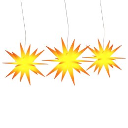 Gwiazdy morawskie z LED, 3 szt., składane, żółte  Lumarko!