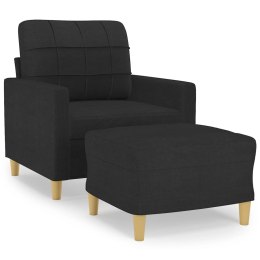 Fotel z podnóżkiem, czarny, 60 cm, obity tkaniną  Lumarko!