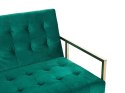 Sofa rozkładana welurowa zielona MARSTAL Lumarko!