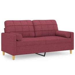 2-osobowa sofa z poduszkami, winna czerwień, 140 cm, tkanina Lumarko!