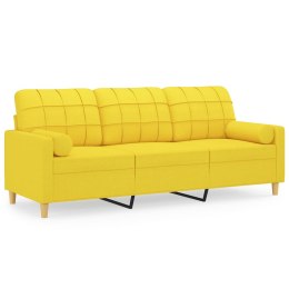 3-osobowa sofa z poduszkami, żółta, 180 cm, tkanina Lumarko!