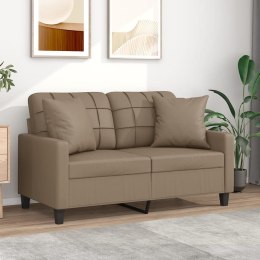 2-osobowa sofa z poduszkami, cappuccino, 120 cm, sztuczna skóra Lumarko!