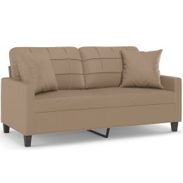 2-osobowa sofa z poduszkami, cappuccino, 140 cm, sztuczna skóra Lumarko!