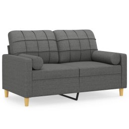 2-osobowa sofa z poduszkami, ciemnoszara, 120 cm, tkanina Lumarko!
