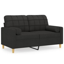 2-osobowa sofa z poduszkami, czarna, 120 cm, tkanina Lumarko!