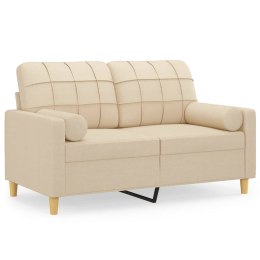 2-osobowa sofa z poduszkami, kremowa, 120 cm, tkanina Lumarko!