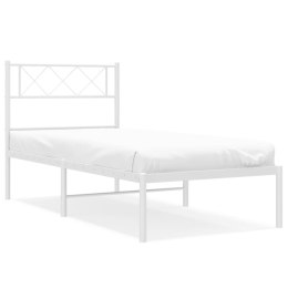 Metalowa rama łóżka z wezgłowiem, biała, 75x190 cm Lumarko!