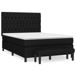 Łóżko kontynentalne z materacem, czarne, tkanina, 140x190 cm Lumarko!
