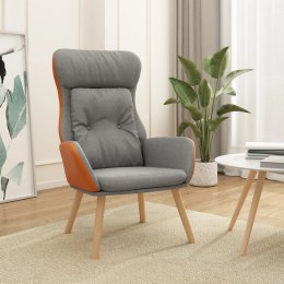 Fotel wypoczynkowy, jasnoszary, tkanina i PVC Lumarko!