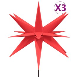 Gwiazdy morawskie LED z prętami, 3 szt., czerwone, 57 cm Lumarko!