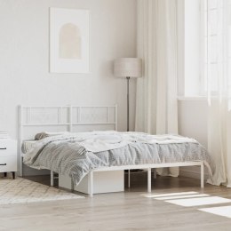 Metalowa rama łóżka z wezgłowiem biała, 140x200 cm  Lumarko!