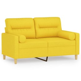 2-osobowa sofa z poduszkami, jasnożółta, 120 cm, tkanina Lumarko!
