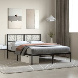 Metalowa rama łóżka z wezgłowiem czarna, 140x200 cm  Lumarko!