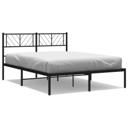 Metalowa rama łóżka z wezgłowiem czarna, 140x200 cm  Lumarko!