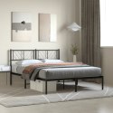 Metalowa rama łóżka z wezgłowiem, czarna, 160x200 cm  Lumarko!