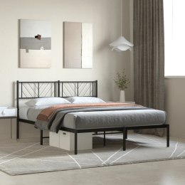 Metalowa rama łóżka z wezgłowiem, czarna, 160x200 cm Lumarko!
