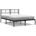 Metalowa rama łóżka z wezgłowiem, czarna, 160x200 cm  Lumarko!