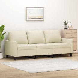 3-osobowa sofa, kremowa, 180 cm, sztuczna skóra Lumarko!