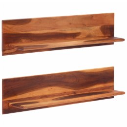 Półki ścienne, 2 szt, 112x20x26 cm, lite drewno akacjowe Lumarko!
