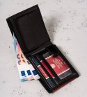Mały, skórzany portfel męski w orientacji poziomej z systemem RFID — Peterson Lumarko!