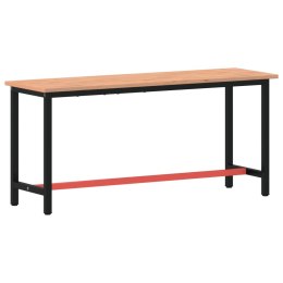 Stół roboczy, 180x55x81,5 cm, lite drewno bukowe i metal Lumarko!