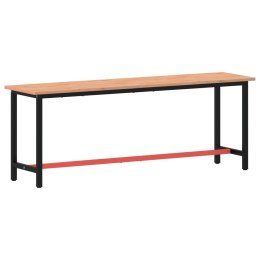 Stół roboczy, 220x55x81,5 cm, lite drewno bukowe i metal Lumarko!