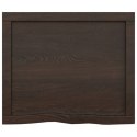 Półka, ciemnoszara, 60x50x4 cm, wykończone lite drewno dębowe