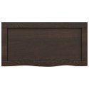 Półka, ciemnoszara, 60x30x6 cm, wykończone lite drewno dębowe