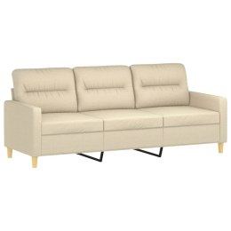 3-osobowa sofa, kremowa, 180 cm, tapicerowana tkaniną Lumarko!
