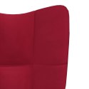 Fotel z podnóżkiem, winna czerwień, obity aksamitem Lumarko!