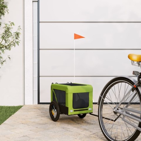 Przyczepka rowerowa dla psa, zielono-czarna, tkanina Oxford Lumarko!